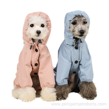 Outdoor pets dog apparel pet raincoat with hood